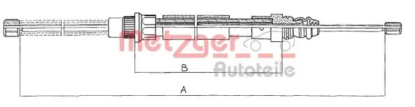 11.607 METZGER Тросик, cтояночный тормоз (фото 1)