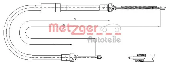 11.6573 METZGER Тросик, cтояночный тормоз (фото 1)