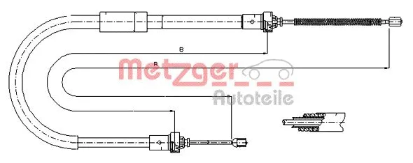 11.6574 METZGER Тросик, cтояночный тормоз (фото 1)