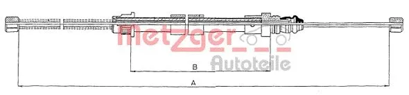 11.6673 METZGER Тросик, cтояночный тормоз (фото 1)
