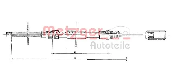 11.6762 METZGER Тросик, cтояночный тормоз (фото 1)