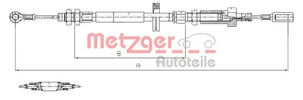1171.7 METZGER Тросик, cтояночный тормоз (фото 1)