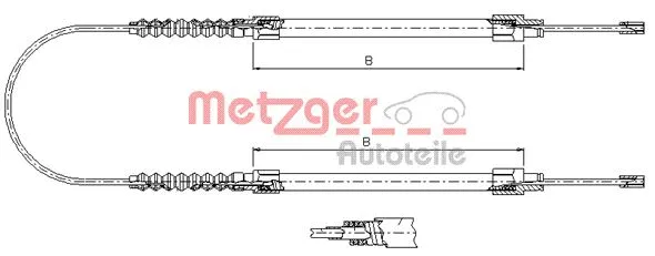 1171.8 METZGER Тросик, cтояночный тормоз (фото 1)
