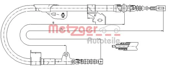 17.0113 METZGER Тросик, cтояночный тормоз (фото 1)