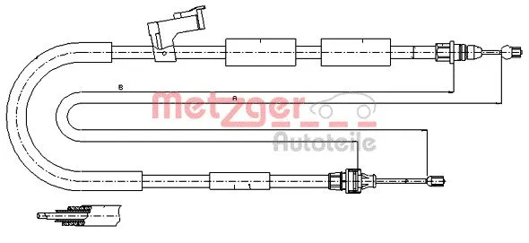 17.0684 METZGER Тросик, cтояночный тормоз (фото 1)