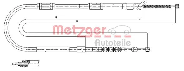 17.1041 METZGER Тросик, cтояночный тормоз (фото 1)