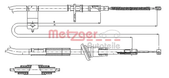 17.2518 METZGER Тросик, cтояночный тормоз (фото 1)