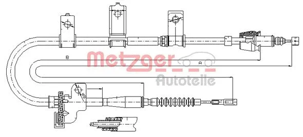 17.6020 METZGER Тросик, cтояночный тормоз (фото 1)