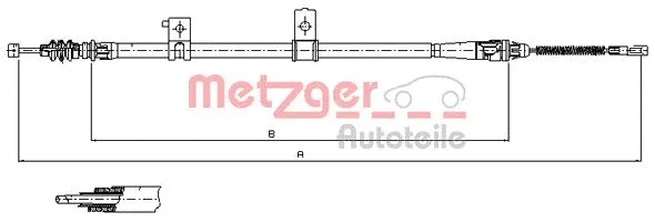 17.6032 METZGER Тросик, cтояночный тормоз (фото 1)