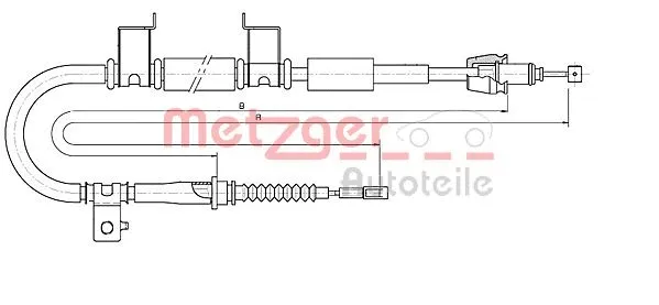 17.6053 METZGER Тросик, cтояночный тормоз (фото 1)