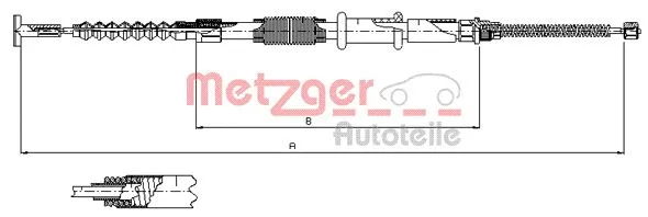 241.1 METZGER Тросик, cтояночный тормоз (фото 1)