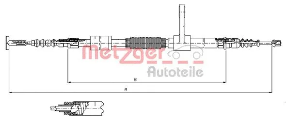 251.34 METZGER Тросик, cтояночный тормоз (фото 1)
