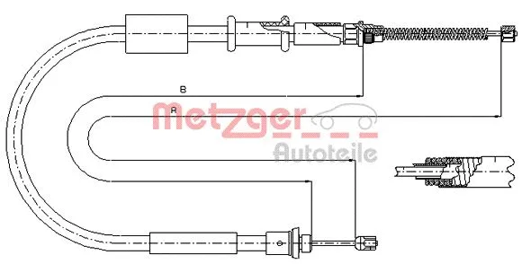 321.6 METZGER Тросик, cтояночный тормоз (фото 1)
