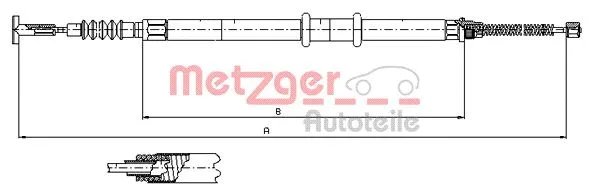 491.12 METZGER Тросик, cтояночный тормоз (фото 1)