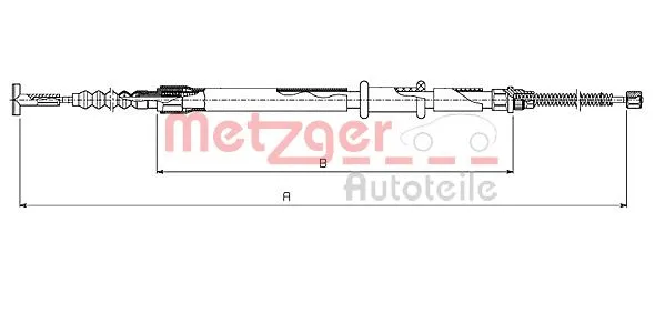 631.10 METZGER Тросик, cтояночный тормоз (фото 1)