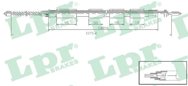C0610B LPR/AP/RAL Тросик, cтояночный тормоз (фото 1)