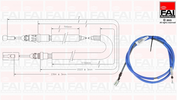 FBC0023 FAI AUTOPARTS Тросик, cтояночный тормоз (фото 1)