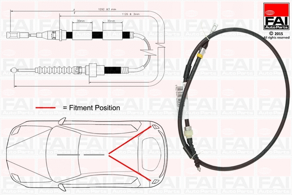 FBC0042 FAI AUTOPARTS Тросик, cтояночный тормоз (фото 1)