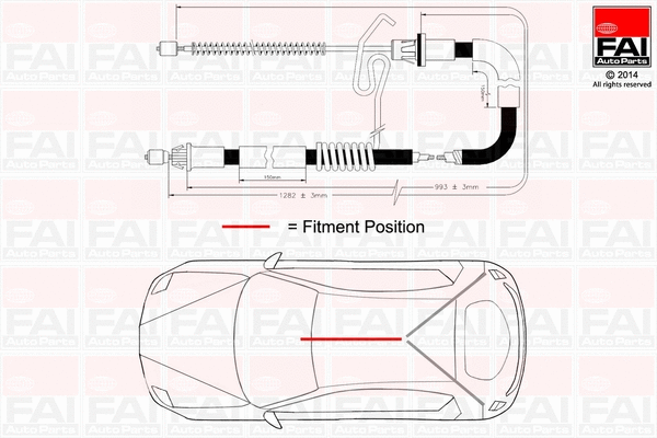 FBC0043 FAI AUTOPARTS Тросик, cтояночный тормоз (фото 1)