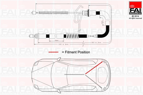 FBC0045 FAI AUTOPARTS Тросик, cтояночный тормоз (фото 1)