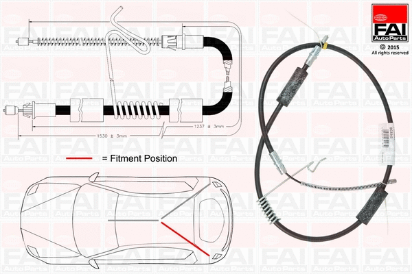 FBC0046 FAI AUTOPARTS Тросик, cтояночный тормоз (фото 1)