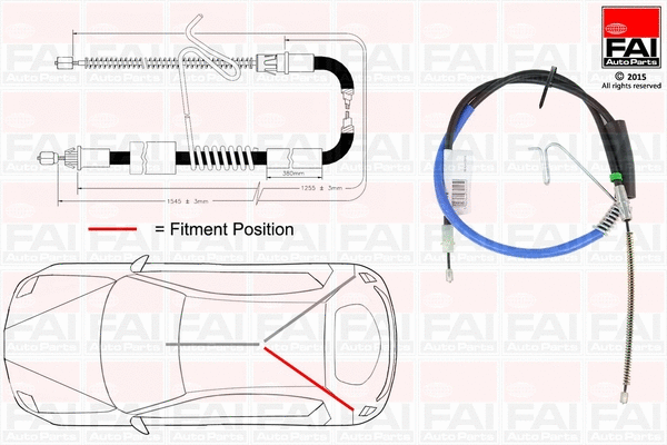 FBC0054 FAI AUTOPARTS Тросик, cтояночный тормоз (фото 1)