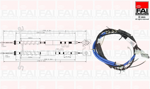 FBC0068 FAI AUTOPARTS Тросик, cтояночный тормоз (фото 1)