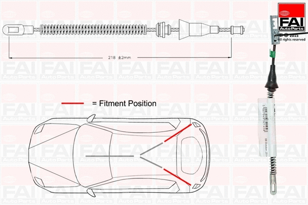 FBC0078 FAI AUTOPARTS Тросик, cтояночный тормоз (фото 1)