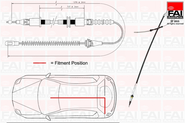 FBC0080 FAI AUTOPARTS Тросик, cтояночный тормоз (фото 1)