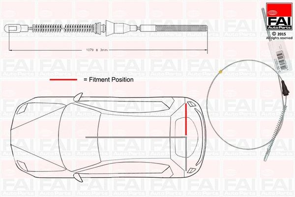 FBC0081 FAI AUTOPARTS Тросик, cтояночный тормоз (фото 1)