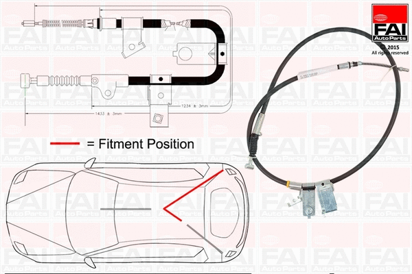 FBC0109 FAI AUTOPARTS Тросик, cтояночный тормоз (фото 1)