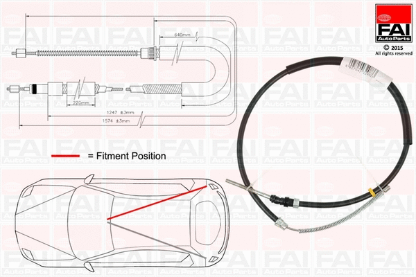 FBC0112 FAI AUTOPARTS Тросик, cтояночный тормоз (фото 1)