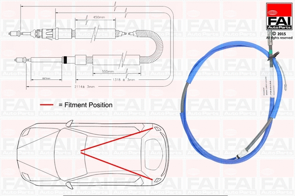 FBC0120 FAI AUTOPARTS Тросик, cтояночный тормоз (фото 1)