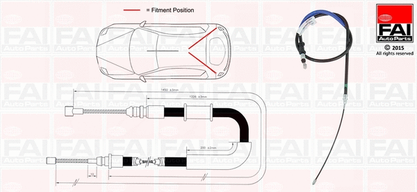 FBC0123 FAI AUTOPARTS Тросик, cтояночный тормоз (фото 1)