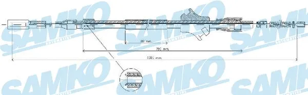 C0030B SAMKO Тросик, cтояночный тормоз (фото 1)