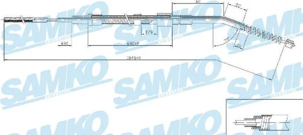C0067B SAMKO Тросик, cтояночный тормоз (фото 1)