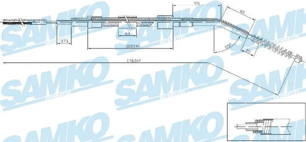 C0068B SAMKO Тросик, cтояночный тормоз (фото 1)