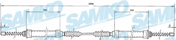 C0170B SAMKO Тросик, cтояночный тормоз (фото 1)