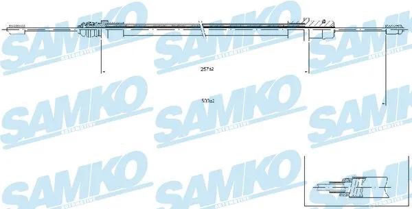 C0212B SAMKO Тросик, cтояночный тормоз (фото 1)