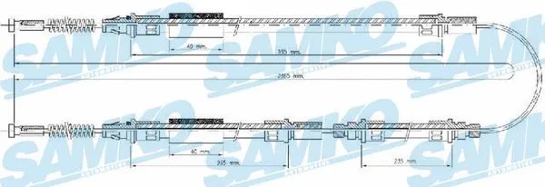 C0277B SAMKO Тросик, cтояночный тормоз (фото 1)