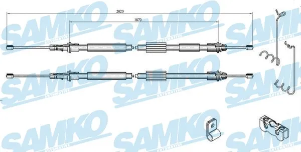 C0283B SAMKO Тросик, cтояночный тормоз (фото 1)