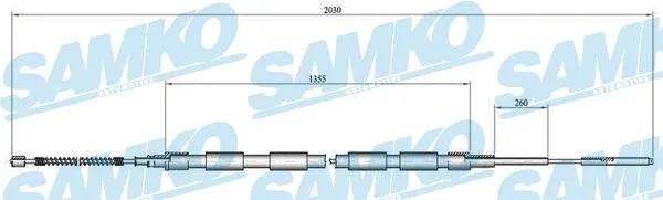 C0302B SAMKO Тросик, cтояночный тормоз (фото 1)