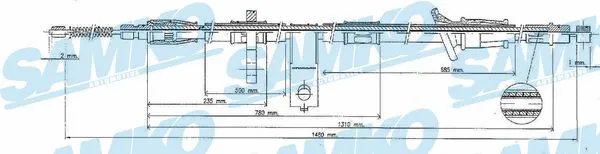 C0321B SAMKO Тросик, cтояночный тормоз (фото 1)