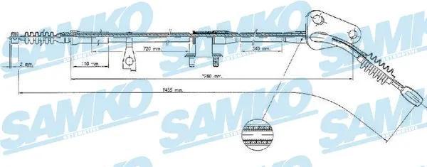 C0375B SAMKO Тросик, cтояночный тормоз (фото 1)