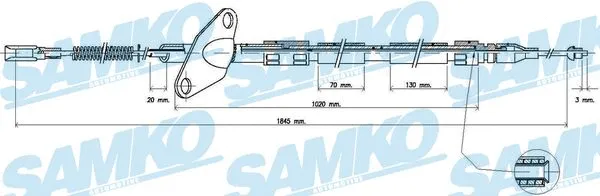 C0412B SAMKO Тросик, cтояночный тормоз (фото 1)
