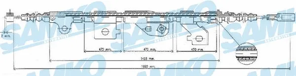 C0479B SAMKO Тросик, cтояночный тормоз (фото 1)