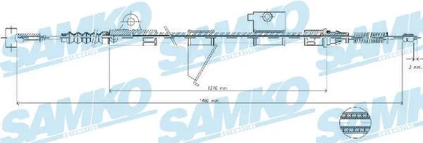 C0512B SAMKO Тросик, cтояночный тормоз (фото 1)