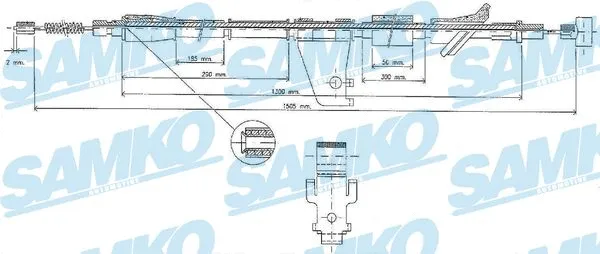 C0527B SAMKO Тросик, cтояночный тормоз (фото 1)