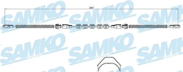 C0530B SAMKO Тросик, cтояночный тормоз (фото 1)