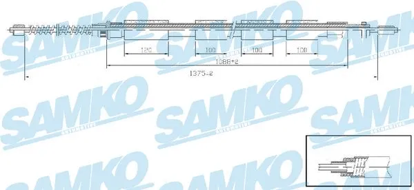 C0610B SAMKO Тросик, cтояночный тормоз (фото 1)